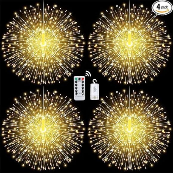 4 Pcs 225Led Lights Battery Operated Fairy Lights Copper Wire with Remote - Picture 7 of 7